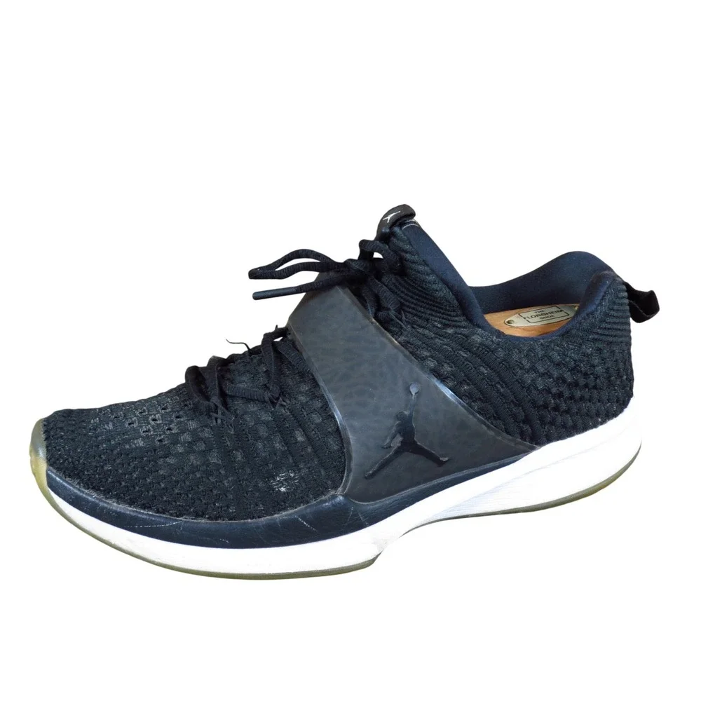 Jordan Trainer 2 Flyknit Black Ice Mens Training Shoes Size 10.5 Gym Black White